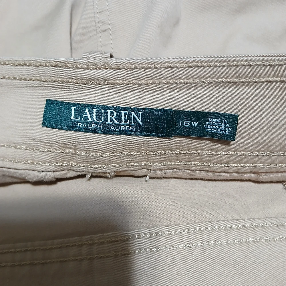Ralph Lauren Cream Gold Mini‎ Pencil Skirt Size16W